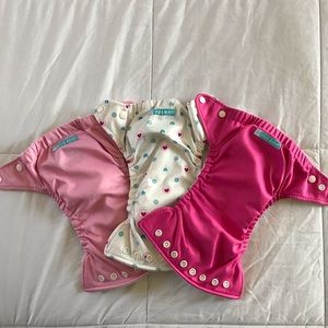 Lot of 3 Girl XS Charlie Banana Diapers